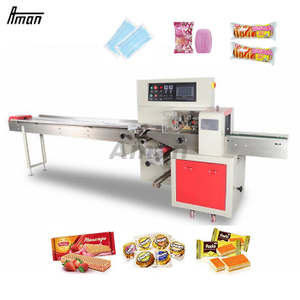 Automatic Pillow Type Disposable Surgical Medical Face Mask Biscuit Cookies Chocolate Bar Horizontal Pillow Packing Machine
